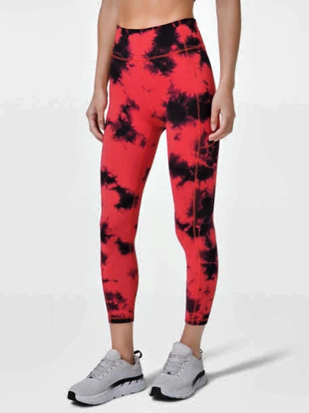 Lululemon Red Black Tie Dye High Rise Leggings Size 8